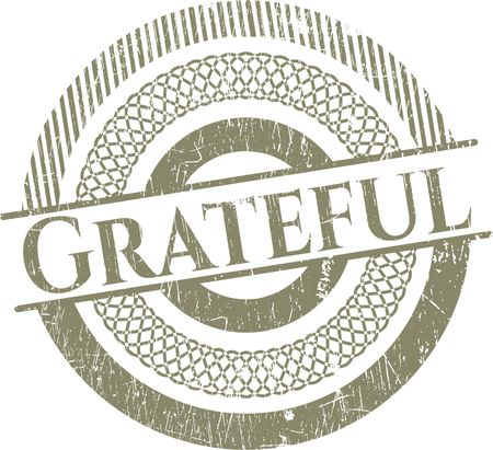 Grateful rubber stamp with grunge texture