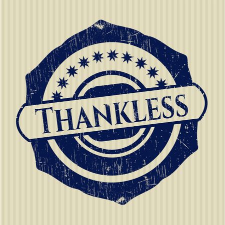 Thankless rubber stamp with grunge texture