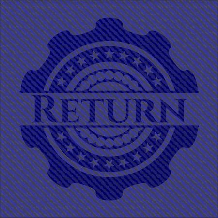 Return emblem with jean high quality background