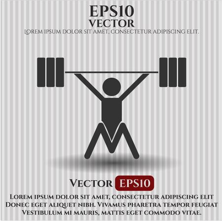 Snatch olympic weightlifting icon vector symbol flat