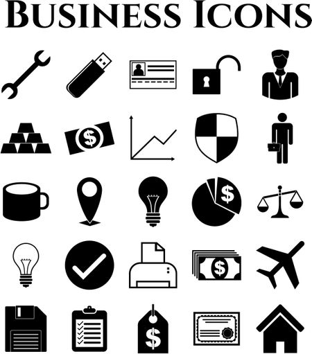 Set of 25 business icons. Universal Modern Icons.