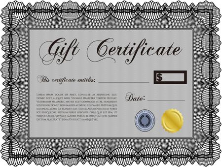 Vector Gift Certificate. With complex background. Customizable, Easy to edit and change colors. Excellent design. 