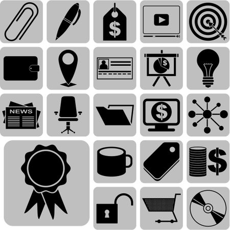 22 icon set. business Icons. Universal and Standard Icons.