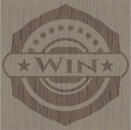 Win realistic wooden emblem