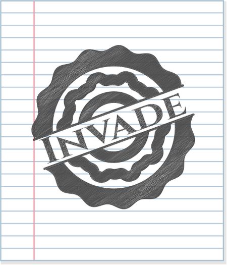 Invade pencil strokes emblem