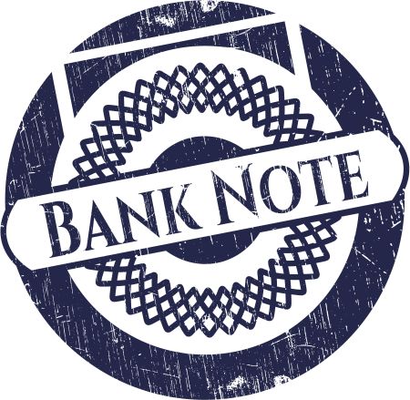 Bank Note rubber grunge stamp