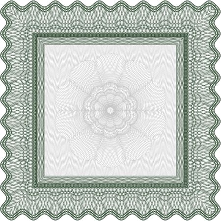 Green Diploma template or certificate template. With quality background. Vector pattern that is used in money and certificate. Beauty design. 