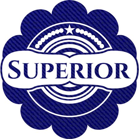 Superior badge with jean texture