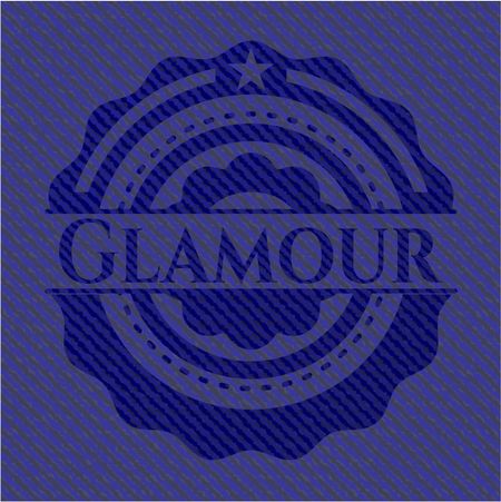 Glamour emblem with jean texture