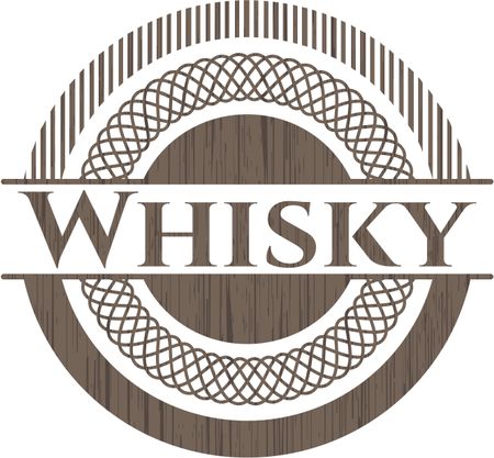 Whisky retro style wooden emblem