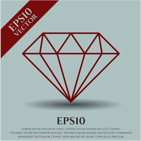diamond icon vector symbol flat eps jpg app web concept website