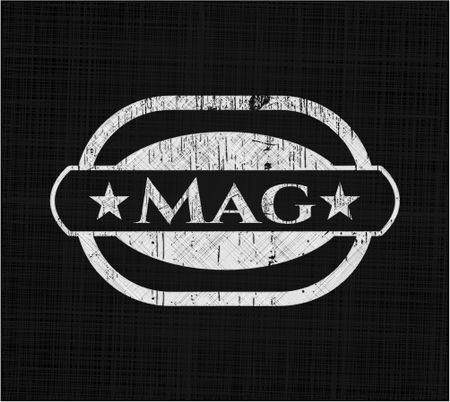 Mag chalk emblem, retro style, chalk or chalkboard texture