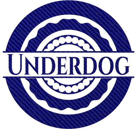 Underdog badge with denim texture