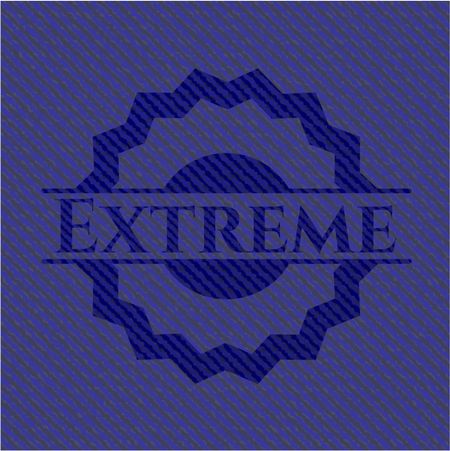 Extreme badge with denim texture