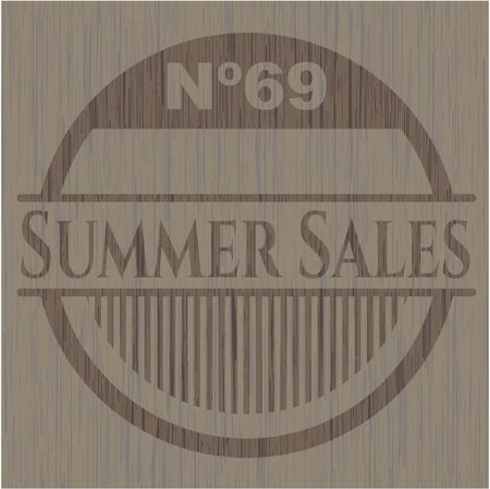 Summer Sales wood icon or emblem