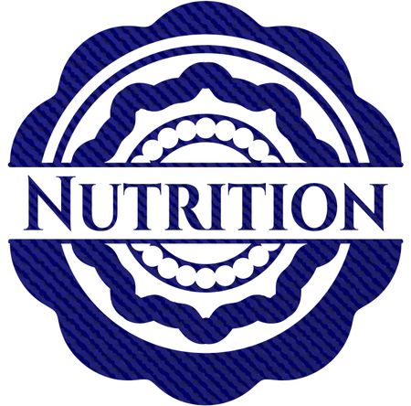 Nutrition badge with denim background