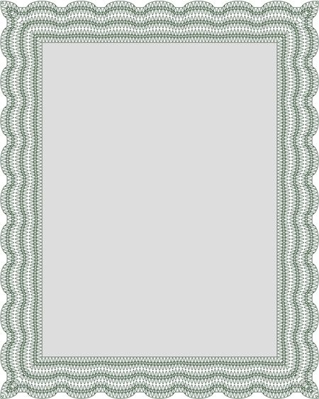 Diploma template or certificate template. Vector pattern that is used in money and certificate. Beauty design. With quality background. Green color.