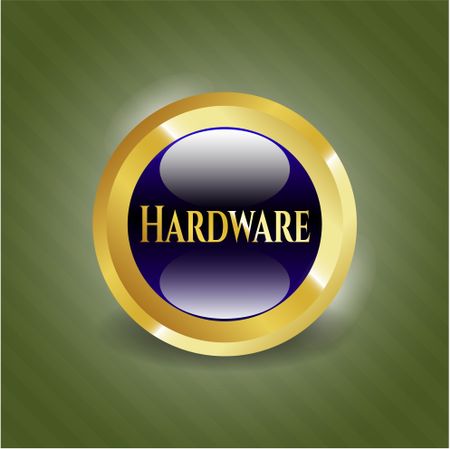 Hardware golden badge or emblem