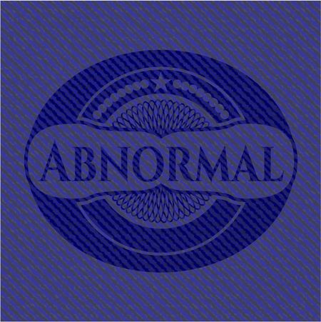 Abnormal jean or denim emblem or badge background