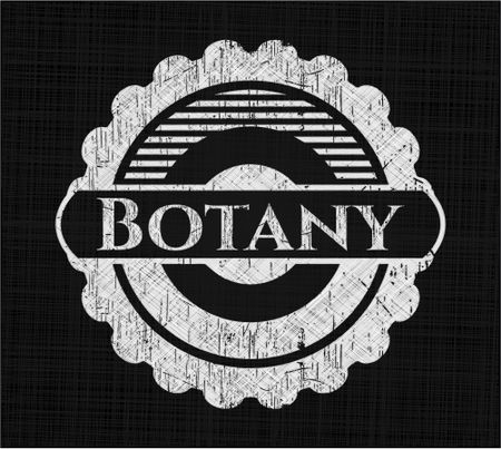 Botany chalk emblem, retro style, chalk or chalkboard texture
