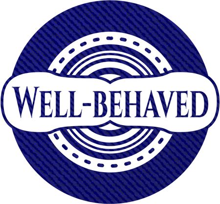 Well-behaved jean or denim emblem or badge background