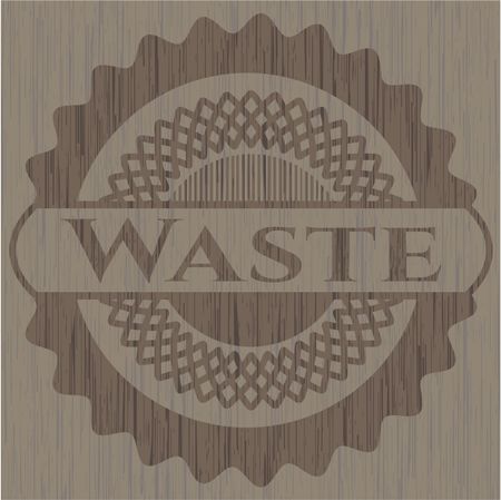 Waste retro wooden emblem