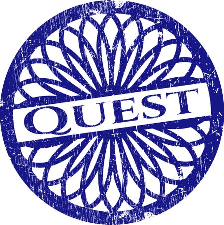 Quest rubber stamp with grunge texture