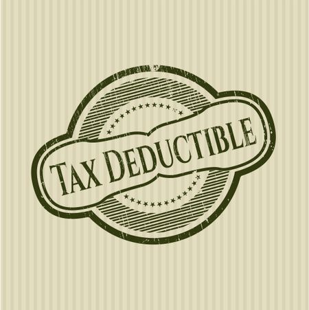 Tax Deductible rubber stamp with grunge texture