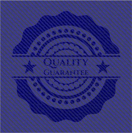 Quality Guarantee emblem with jean high quality background
