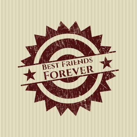 Best Friends Forever rubber stamp with grunge texture