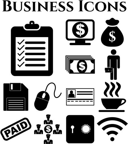 13 businessicon set. Universal and Standard Icons.