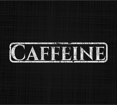 Caffeine chalk emblem, retro style, chalk or chalkboard texture