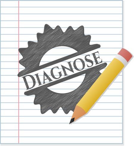Diagnose emblem with pencil effect