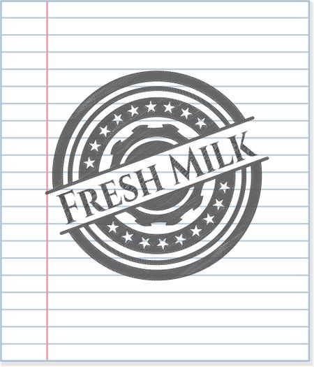 Fresh Milk emblem with pencil effect