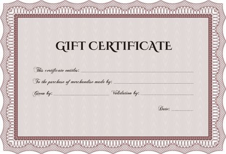 Gift certificate. Detailed. With background. Cordial design. 