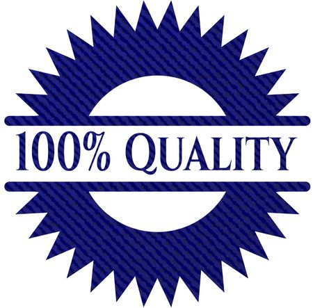100% Quality emblem with jean texture