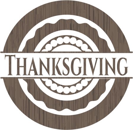 Thanksgiving wooden emblem. Vintage.