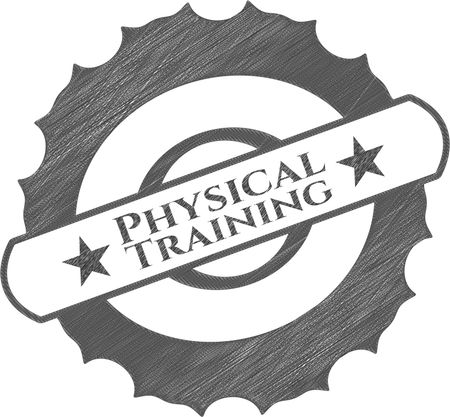 Physical Training emblem drawn in pencil