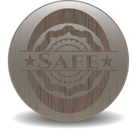 Safe wood emblem. Vintage.
