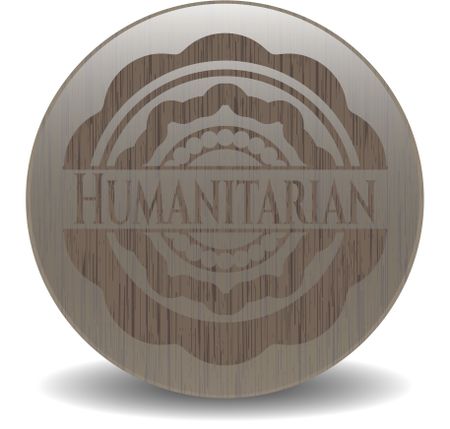 Humanitarian wood emblem. Vintage.