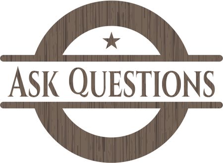 Ask Questions wood emblem. Vintage.