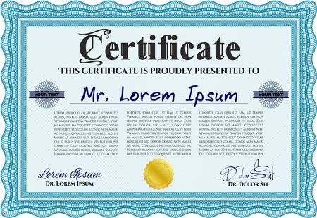 certificate template eps10 jpg of achievement diploma vector illustration design completion