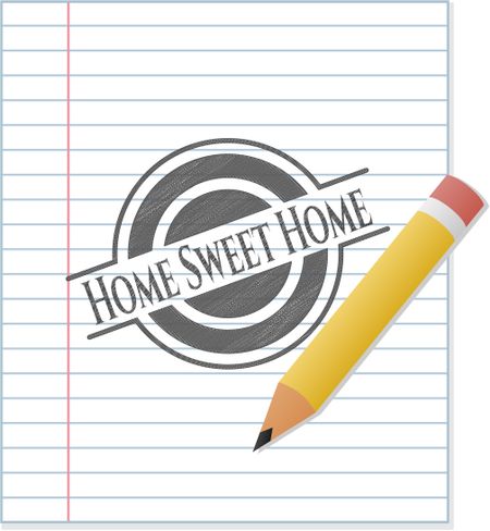 Home Sweet Home pencil strokes emblem