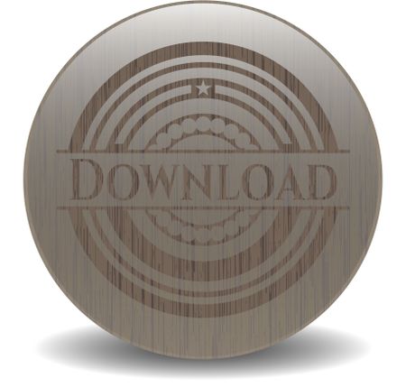 Download badge with wood background