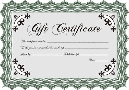 Retro Gift Certificate. With background. Good design. Customizable, Easy to edit and change colors. 