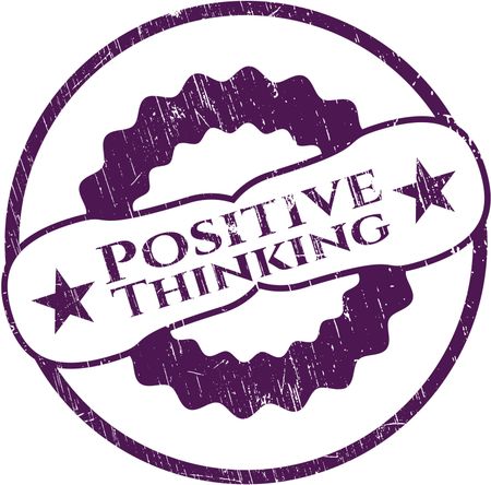 Positive Thinking rubber seal with grunge texture