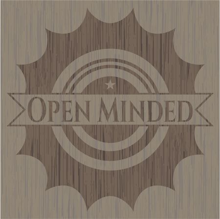 Open Minded vintage wood emblem