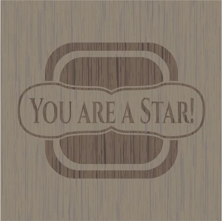 You are a Star! vintage wood emblem