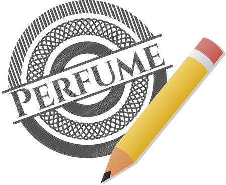 Perfume emblem drawn in pencil