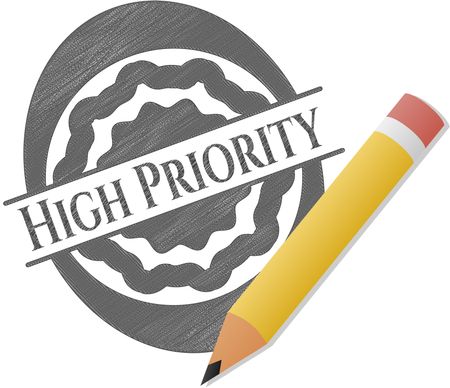 High Priority drawn in pencil